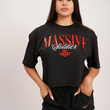 Red Life Oversize Crop Shirt