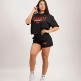 Red Life Oversize Crop Shirt